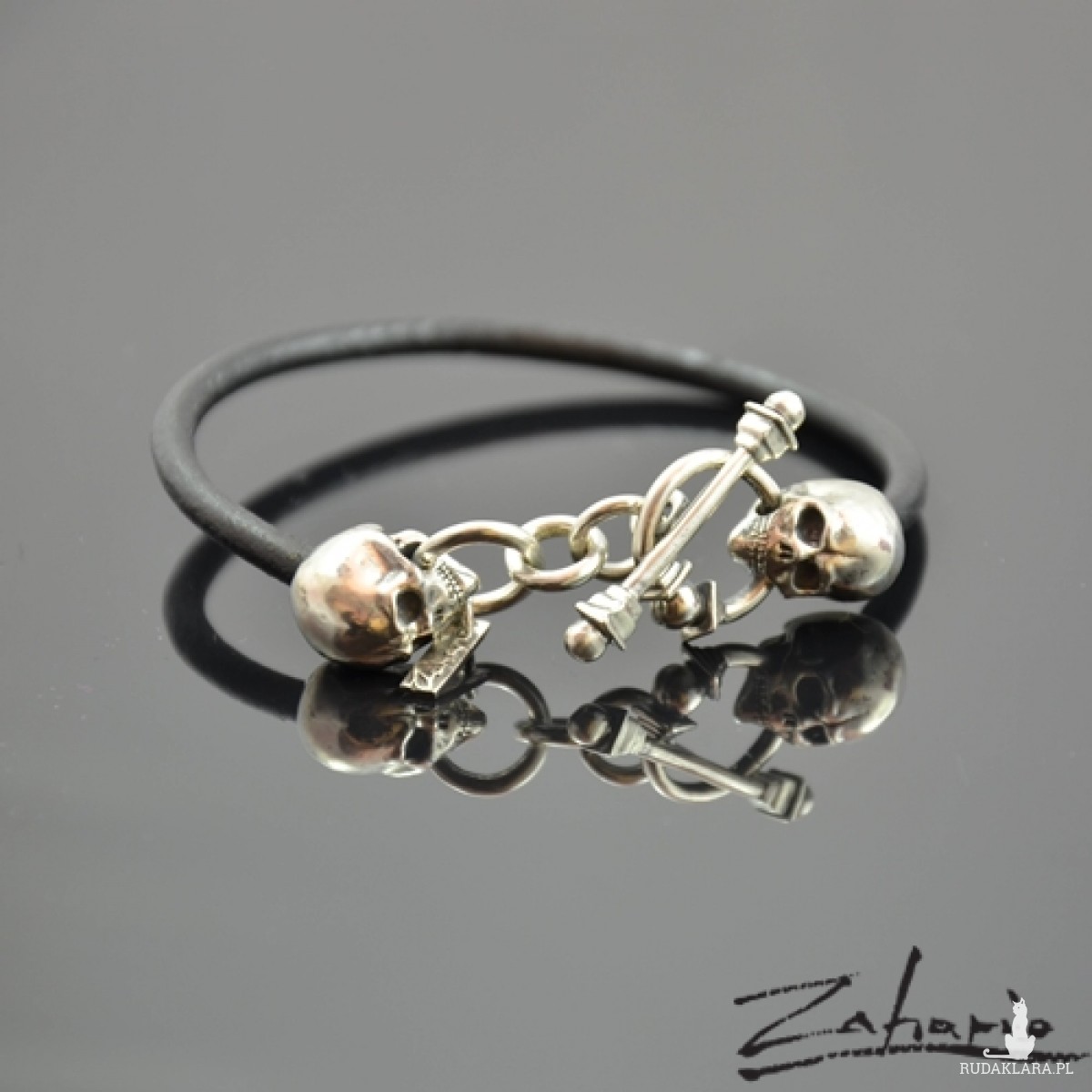 Bransoletka czaszki srebro Zahario